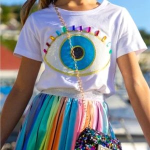 NWT Lola + the Boys Evil Eye t shirt (White) (Adult)